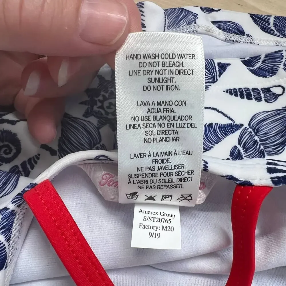 New Tommy Bahama  Girls‎ 3T Tankini Top Ruffle Sleeve Sea Shells